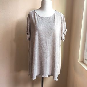 Simply Vera Foiled Contrast Plisse Top